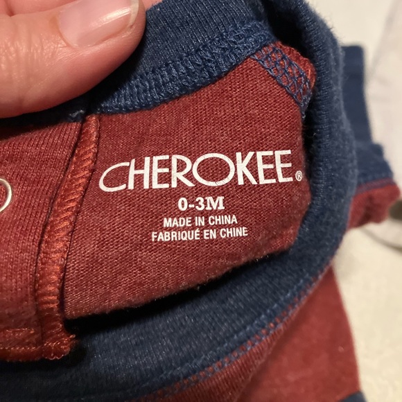 Cherokee Red Ski Lodge and Off White Pants Baby Outfit - Picture 3 of 5